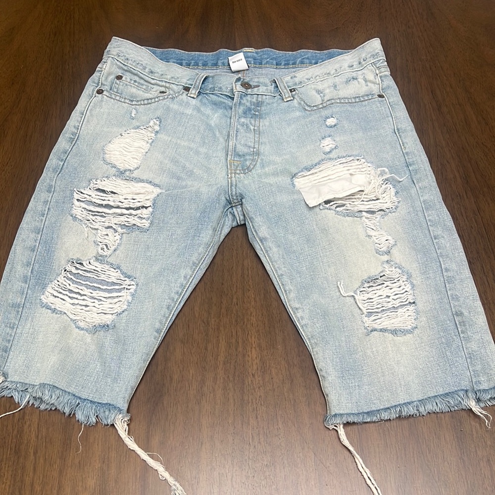 NSF distressed jean shorts
